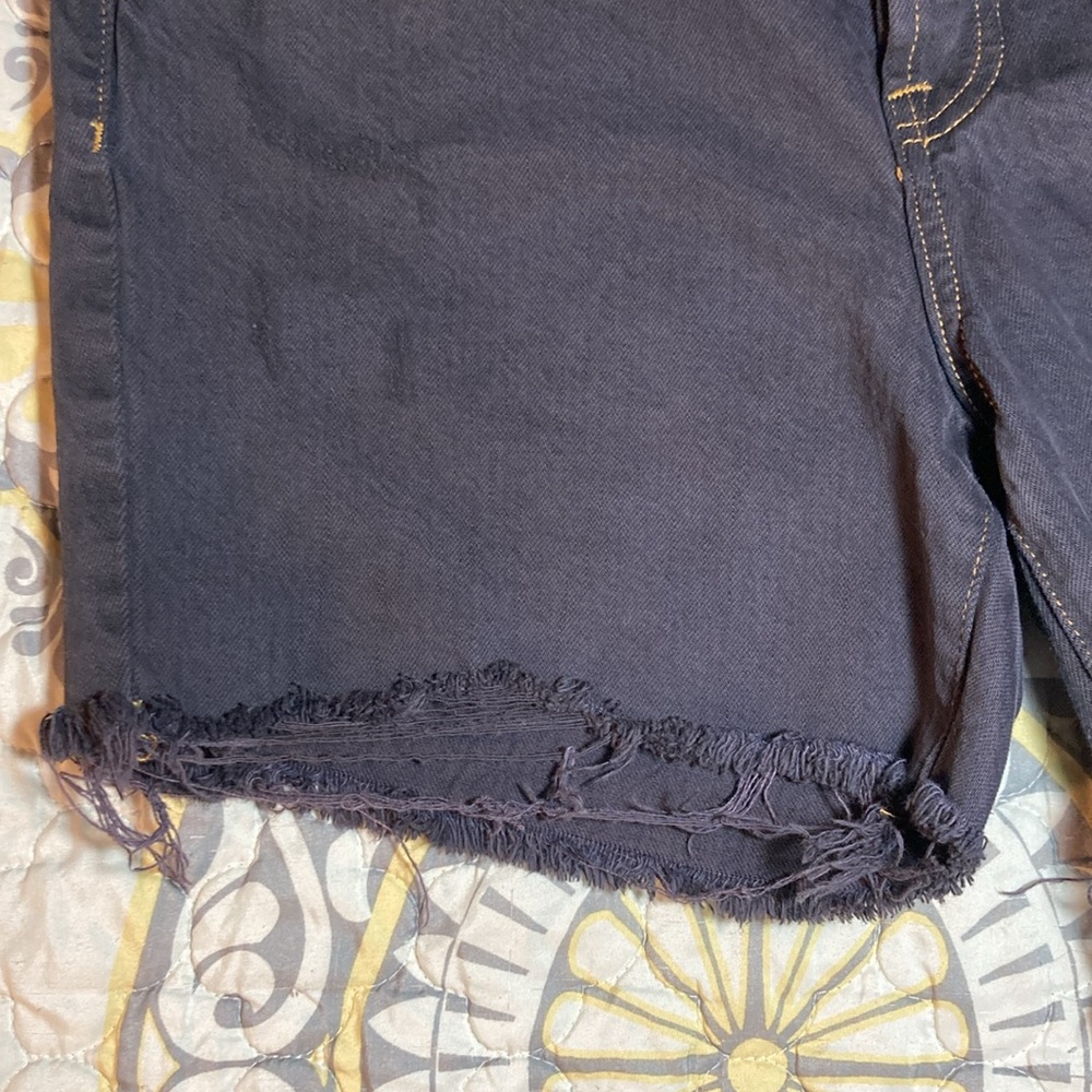 Pistola Black Raw Hem Button Fly Shorts Size 30 High Rise - Picture 5 of 14